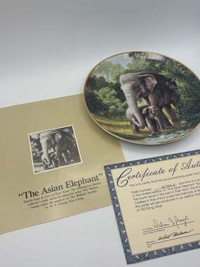 W.S. George The Asian Elephant Collector Plate by Will Nelson, Fourth Issue in L